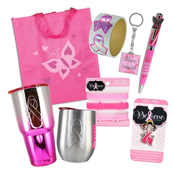 8-Piece Deluxe Pink Ribbon Gift Bag - Sku BTS-003205