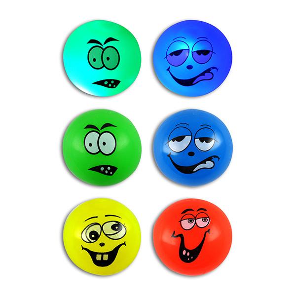Neon Light-Up Goofy Face Bounce Balls (12ct) - Sku BTS-029766