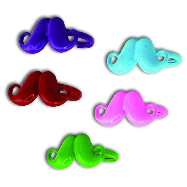 Neon Mustache Rings (Box of 36) - Sku BTS-028439