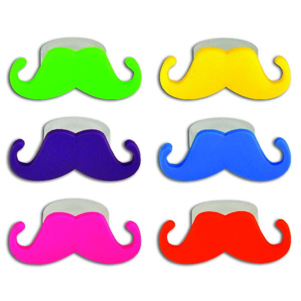 Colorful Mustache Rings (Dozen) - Sku BTS-029097