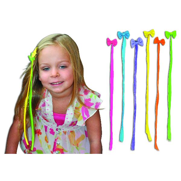 Neon Bow Clip-In Hair Extensions (12 ct) - Sku BTS-029213