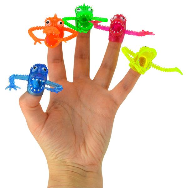 Colorful Monster Finger Puppets (Bag of 24 Pieces)