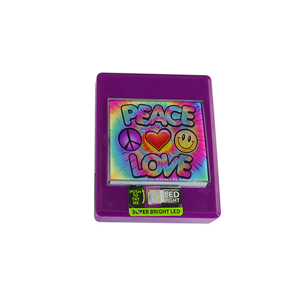 Printed Push Switch LED - "Peace & Love" - Sku BTS-001386