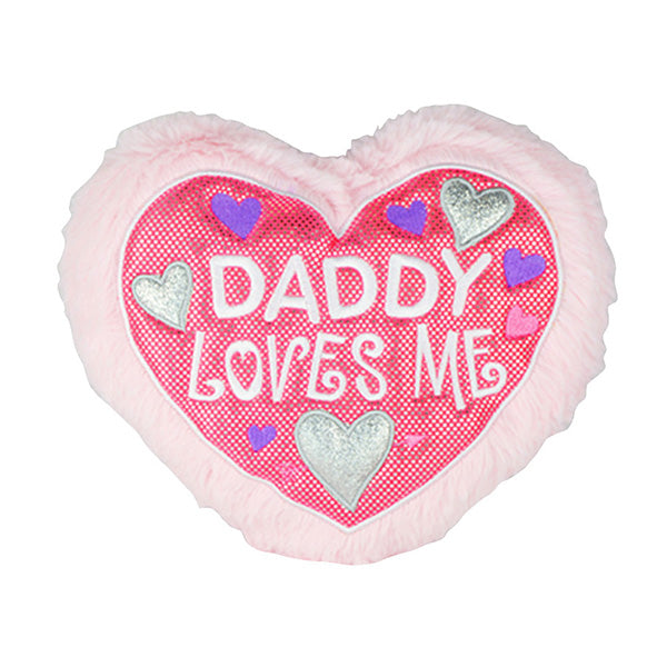 Daddy Loves Me Pink Furry Love Pillow - Sku BTS-001699