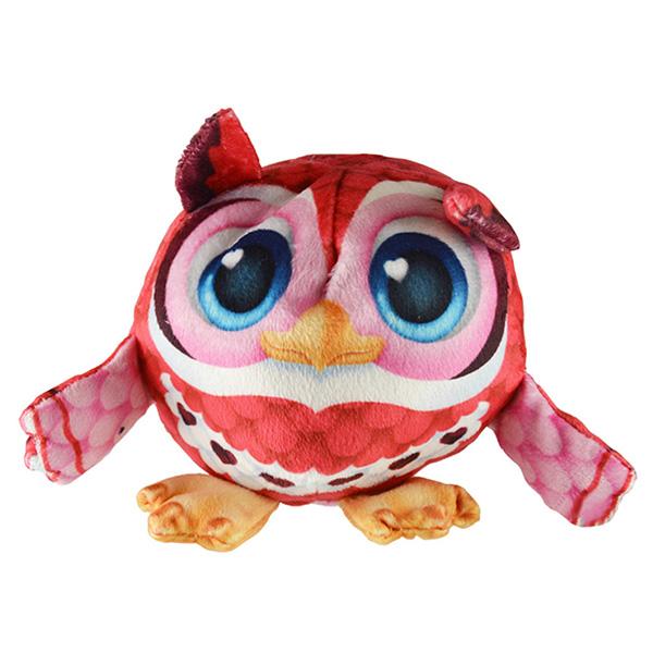 Pink Owl Love Stuffed Fur Ball - Sku BTS-002164