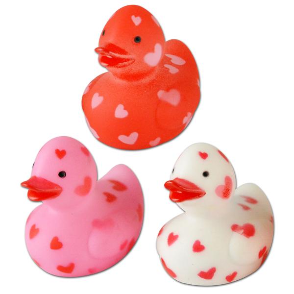 Mini Heart Spotted Rubber Ducks (One Dozen) - Sku BTS-020530