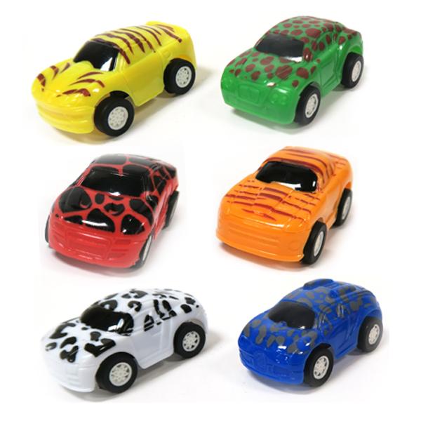 Miniature Animal Print Cars (12 ct) - Sku BTS-021306