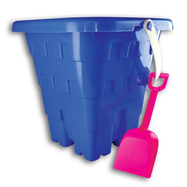 Square Sand Castle Buckets with Shovels (12ct) - Sku BTS-028216