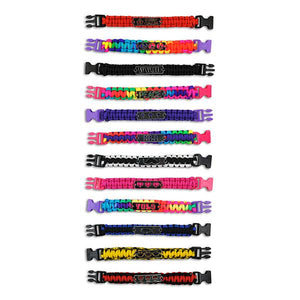 Bright Colored Paracord Bracelets with Charms (12 ct) - Bulk Toy Store