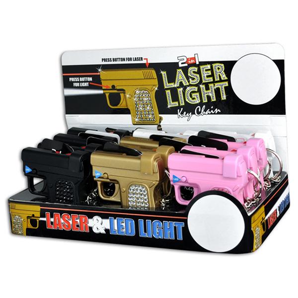 Glitz & Glam Led Pistol Key Chains (Dozen) - Sku BTS-029233