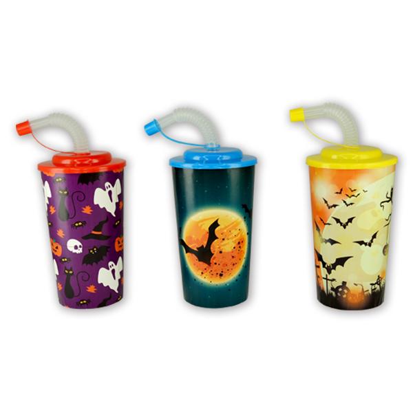 Halloween Plastic Sipper Cups (12 ct) - Sku BTS-029746