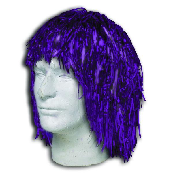 Purple Metallic Tinsel Wig (Each) - Sku BTS-020049