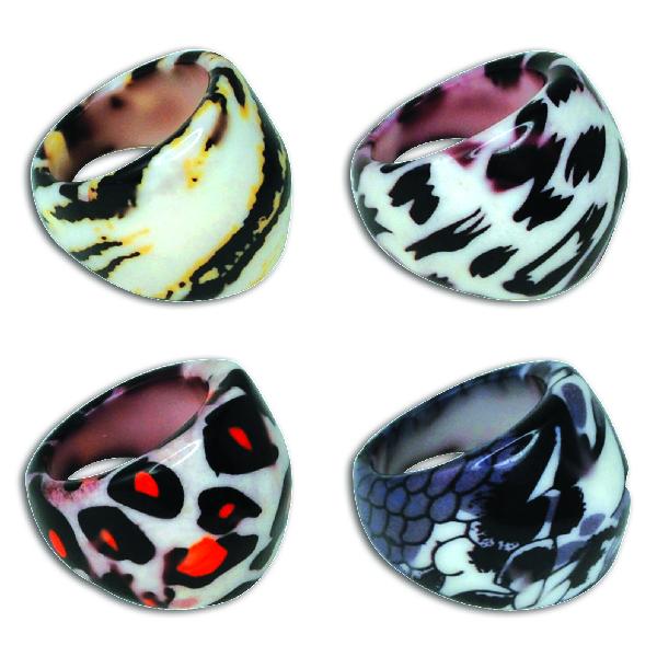 Animal Print Rings (Bag of 24) - Sku BTS-027769