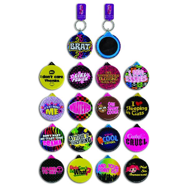 Mirror Back Key Chains (Box of 18) - Sku BTS-027905