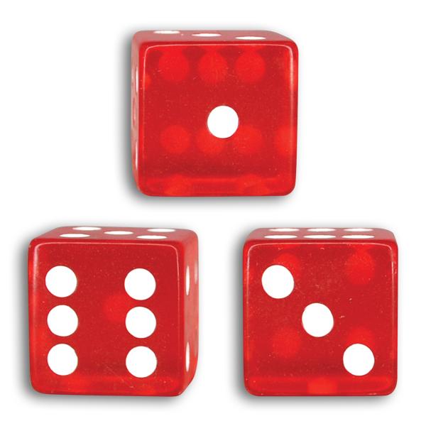 Transparent Red Dice (one dozen) - Sku BTS-027985