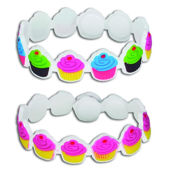 Colorful Cupcake Bands - Bag of 24 - Sku BTS-028340