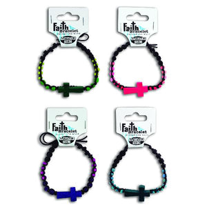 Neon Wood Faith Bracelets (12 ct) - Bulk Toy Store