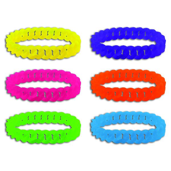 Neon Stretchy Chain Link Bracelets (Dozen) - Sku BTS-028768