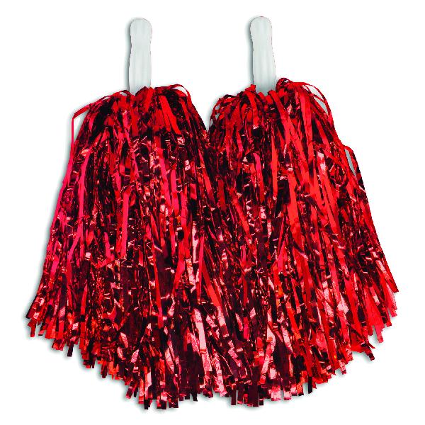 Red Metallic Pom Poms (12 ct) - Sku BTS-028772