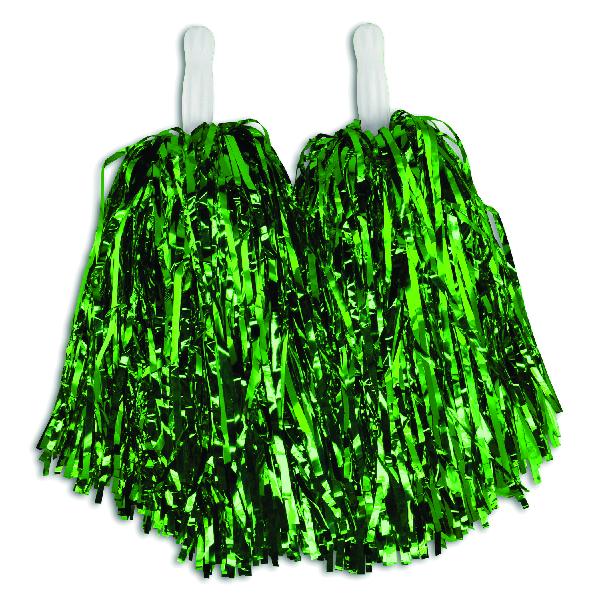 Green Metallic Pom Poms (Dozen) - Sku BTS-028773