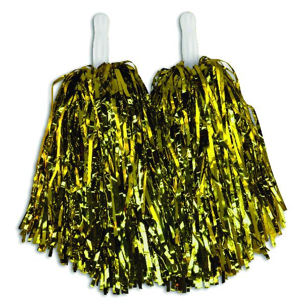 Gold Metallic Pom Poms (Dozen) - Sku BTS-028774