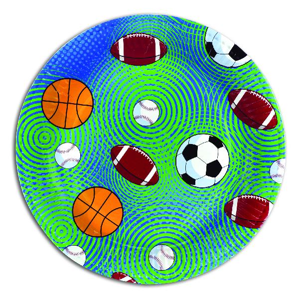 Sporty Party Plates (One Dozen) - Sku BTS-028977