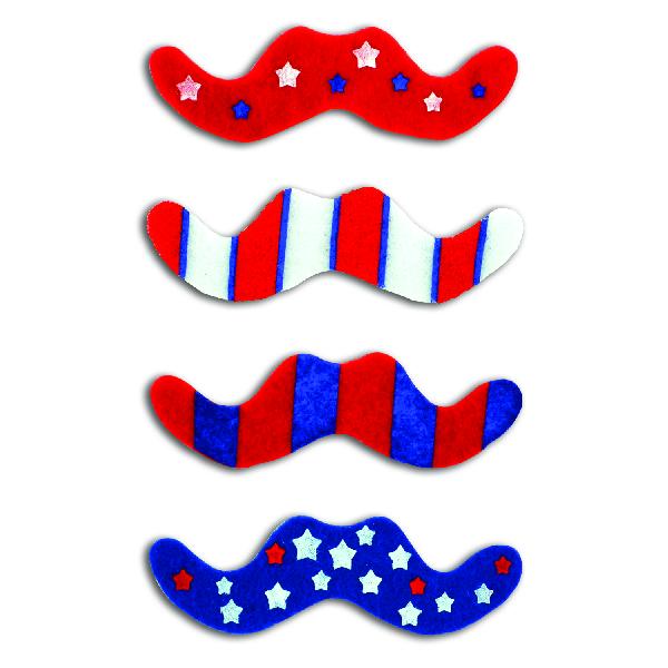 Patriotic Mustaches (12 ct) - Sku BTS-029176