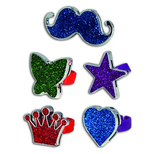 Colorful Glitter Rings - Bag of 30 - Sku BTS-029306