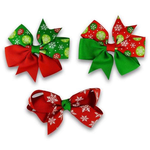 Christmas Hair Bows (Bag of 12) - Sku BTS-KP1078