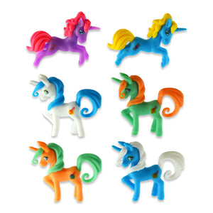 Unicorn Figurines with Stickers (Bag of 12) on sale at Bulk Toy Store