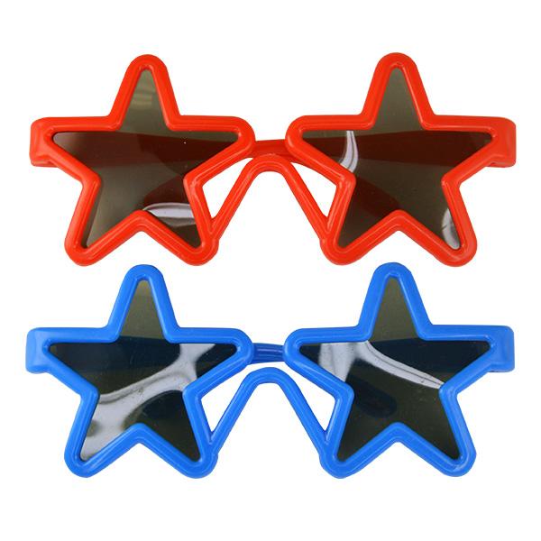 Red & Blue Star Glasses (Bag of 12) - Sku BTS-KP3345