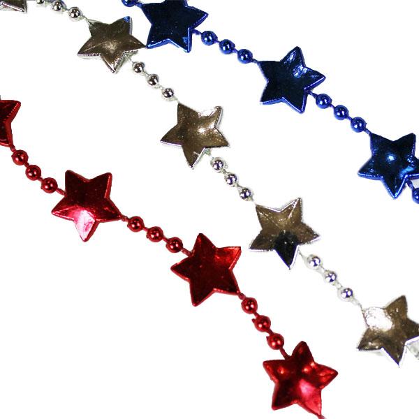 Patriotic Star Bead Necklaces (Bag of 12) - Sku BTS-KP3349