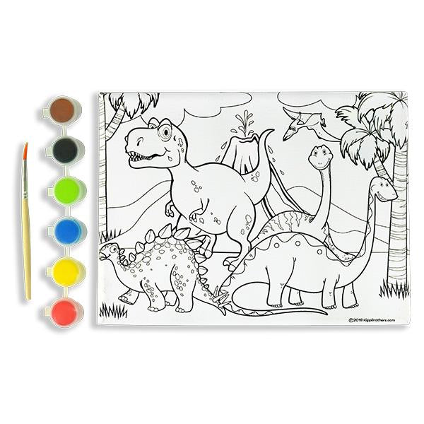 Dinosaur DIY Paint & Canvas Kit (Bag of 4 Pieces)