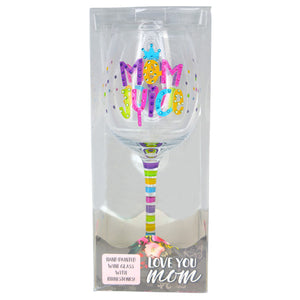 Mom Juice Hand Painted Wine Glass - Sku BTS-KP3528