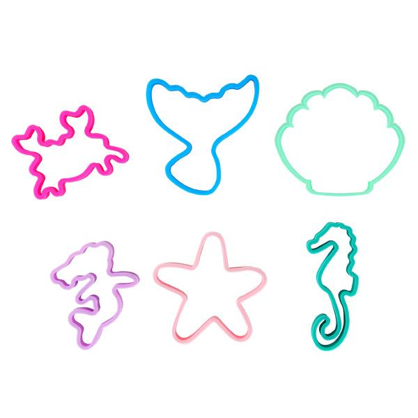 Mermaid Jumbo Silicone Shape Bands (Bag of 48 Pieces)