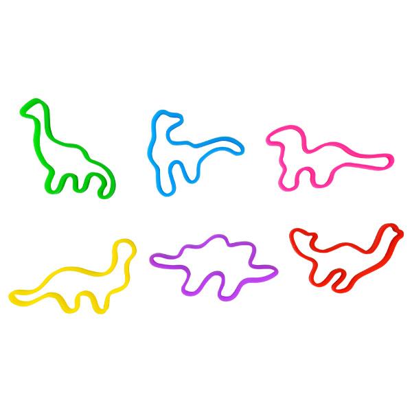 Dinosaur Jumbo Silicone Shape Bands (Bag of 48 Pieces)