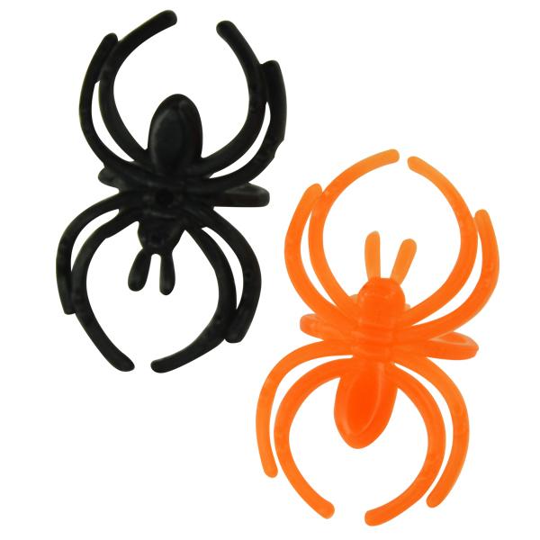 Black and Orange Spider Rings (Bag of 48 Pieces)