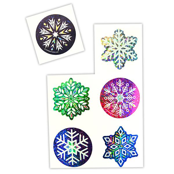 Assorted Sparkle Snowflake Sticker Sheet Pack - 102 Stickers