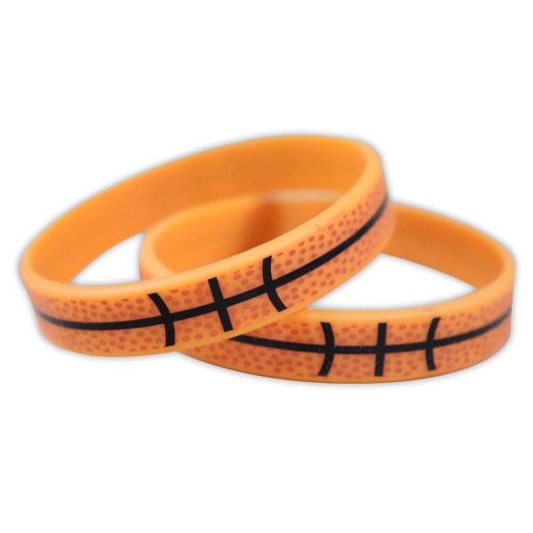 Basketball Silicone Wristbands (Bag of 12 Pieces)