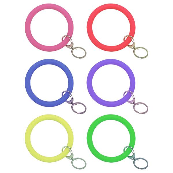 Silicone Bangle Key Rings (Bag of 12 Pieces)