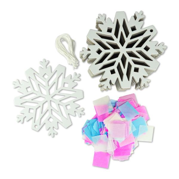 DIY Tissue Paper Snowflake Suncatcher (Bag of 24 Pieces)