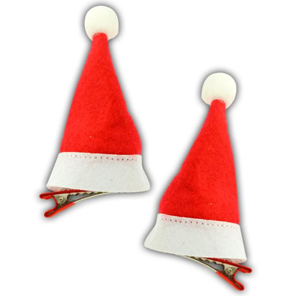 Mini Santa Hat Hair Clips (Bag of 12 Pieces)