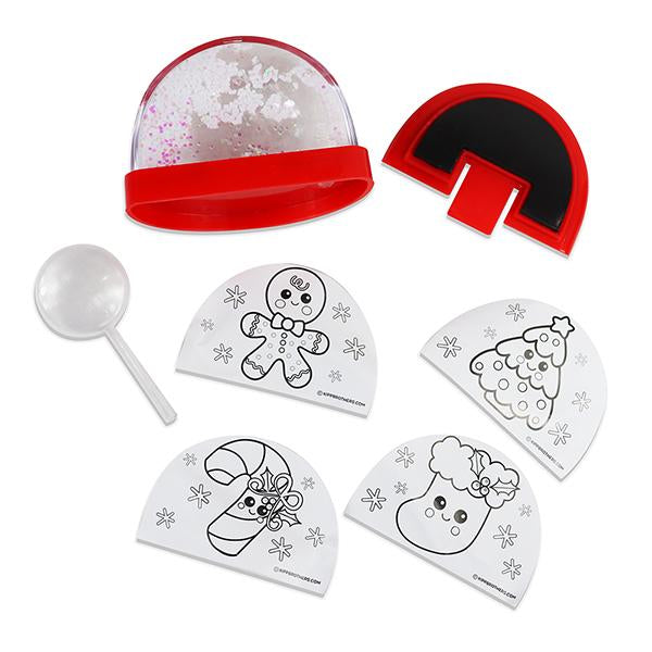 DIY Snow Globe Magnet Kit - Red (Bag of 8 Pieces)