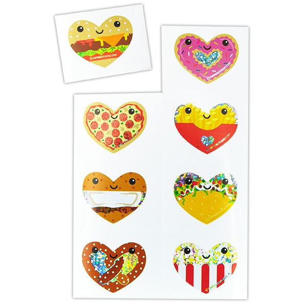 Sparkle Heart Food Stickers (Pack of 136 Stickers)