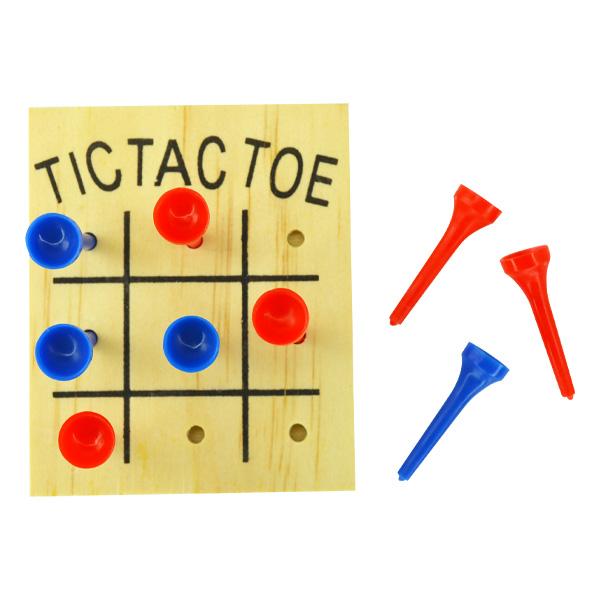 Wooden Peg Tic Tac Toe Games (Bag of 12 Pieces)