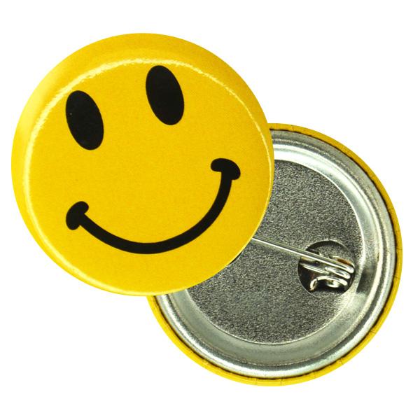 Smile Face Button Pins (Bag of 12 Pieces)