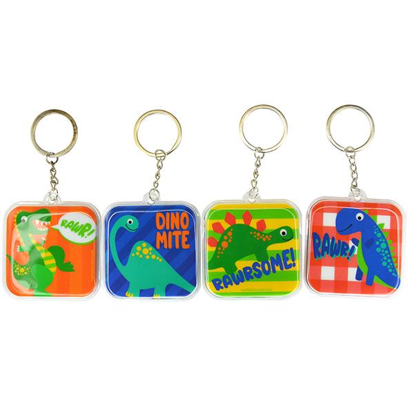 Dinosaur Puff Keychains (Bag of 12 Pieces)