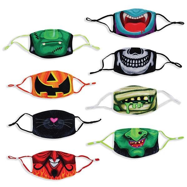 Halloween Childrens Polyester Mask - 8 Pack (Bag of 8 Pieces)