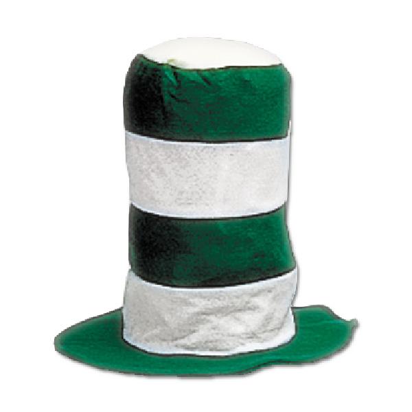 Green & White Stove Pipe Hat - Sku BTS-NB 4162/E