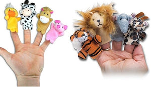 Assorted Farm and Jungle Animal Finger Puppets (One Dozen)